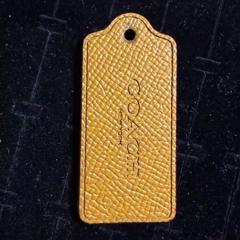 Coach Crossgrain Mustard Yellow Leather Hangtag EUC